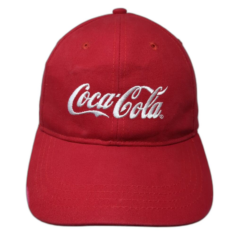 Quake City Caps Baseball Cap Red One Size Coca-Cola Logo Slideback Cotton Hat